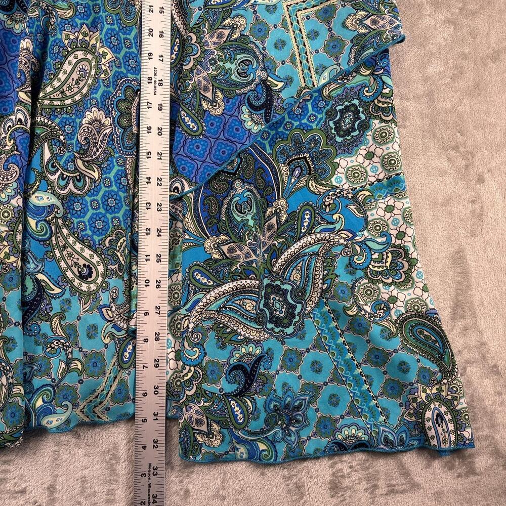Jules & Leopold Blue Paisley Asymmetrical Handkerchief Hem Skirt Womens S - Picture 5 of 6
